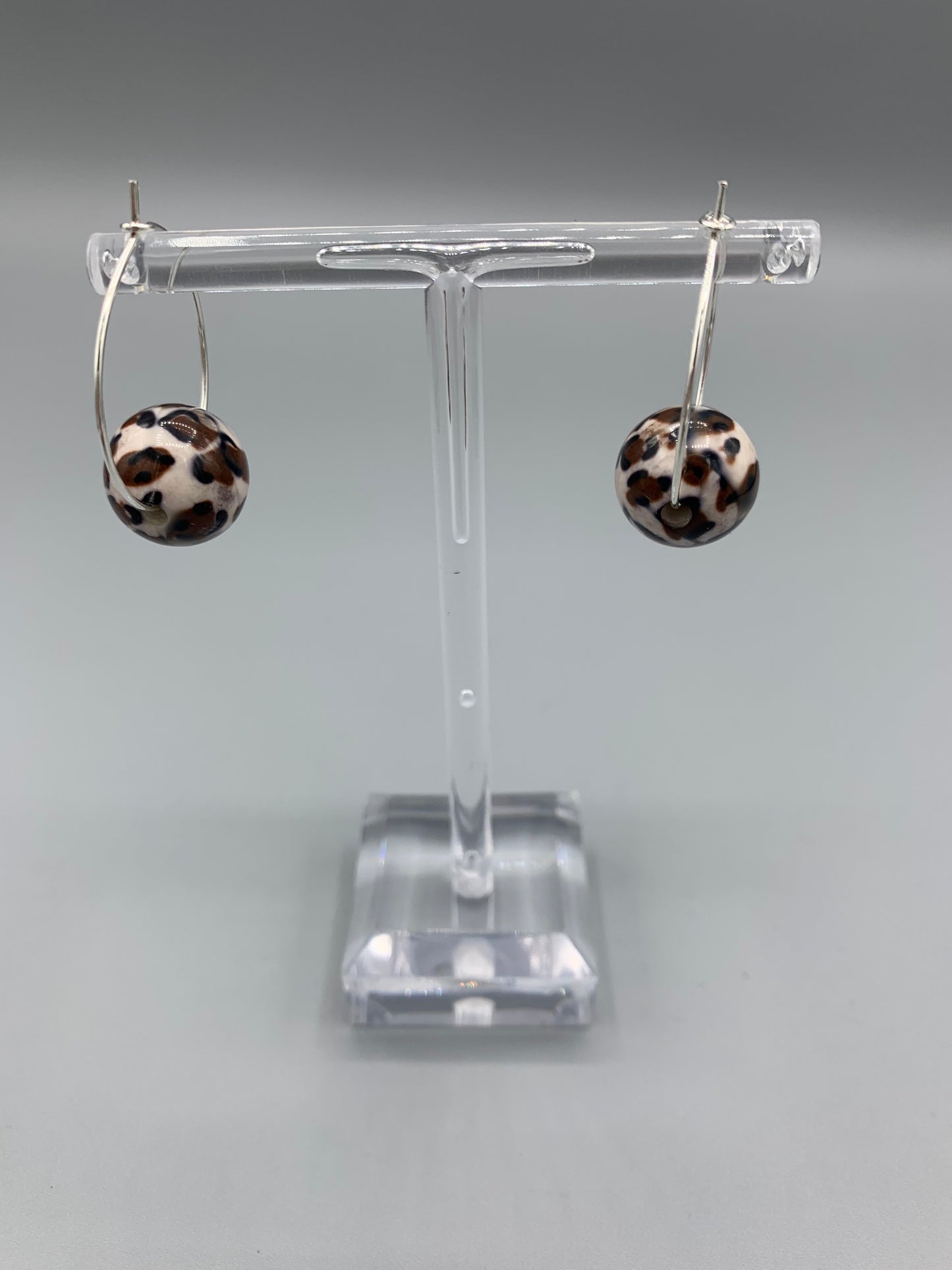 Leopard Print Bead Earrings