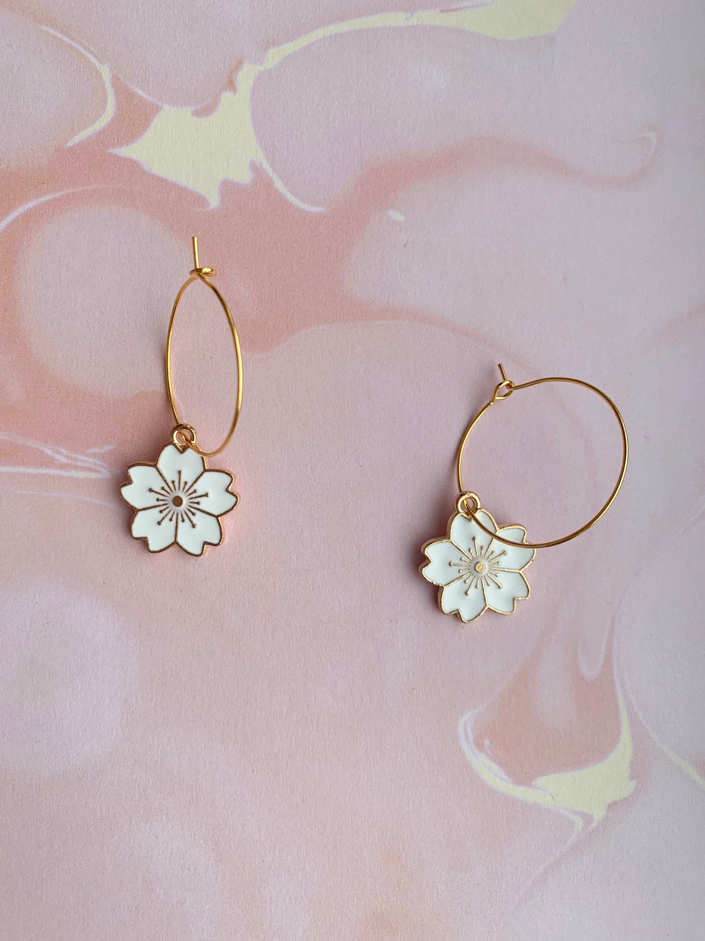 White Cherry Blossom Earrings