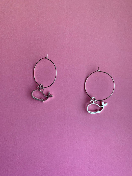 Whale Outline Earrings