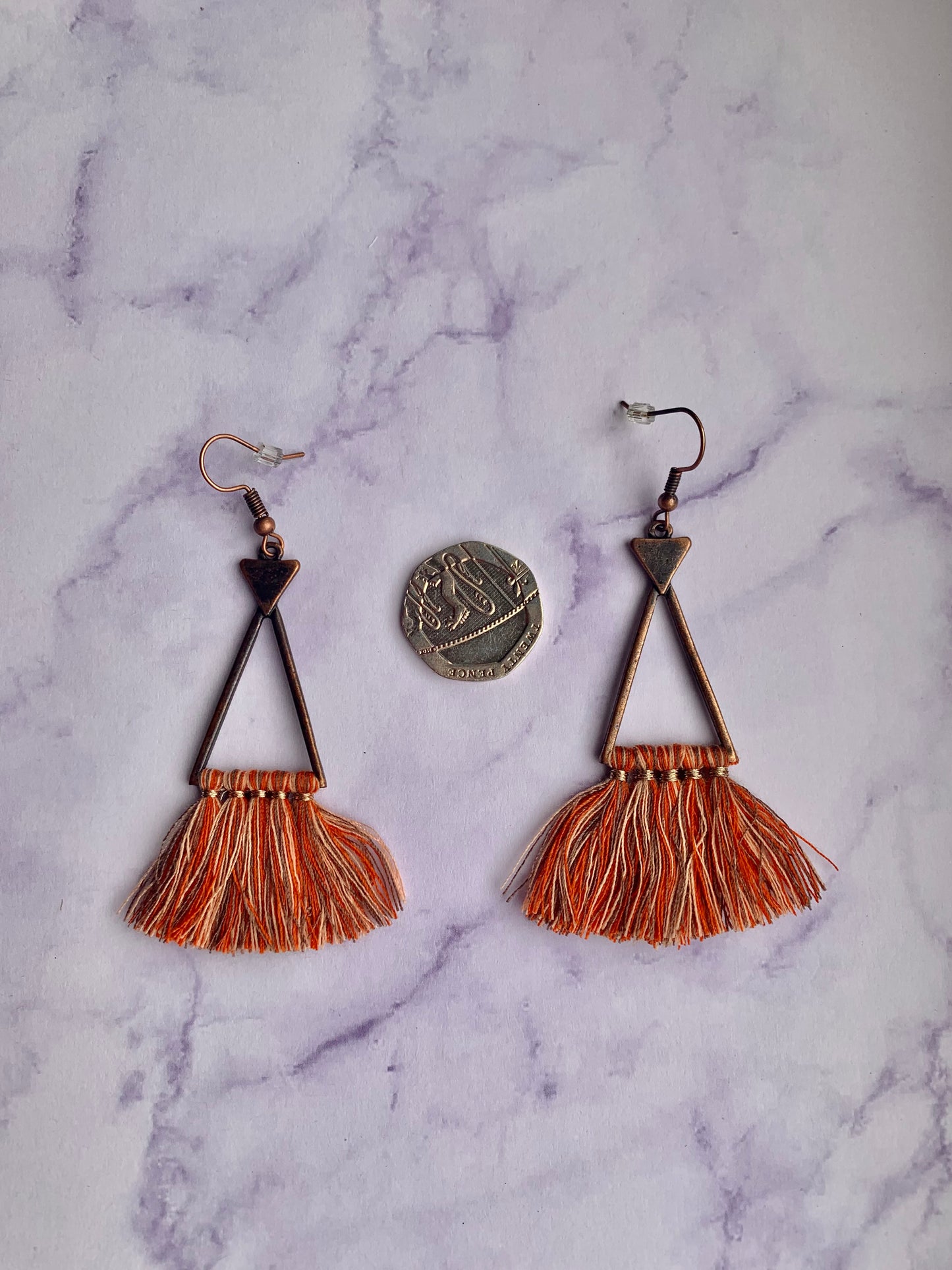 Long Triangle Tassel Earrings