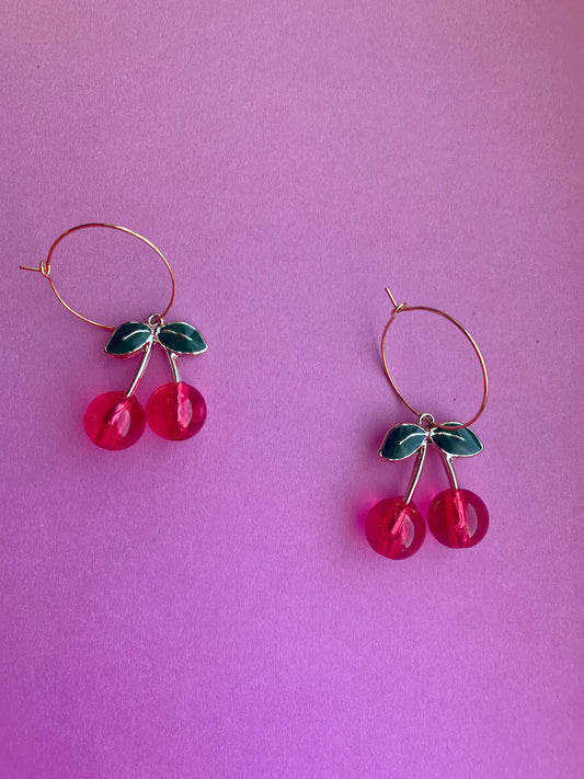 Cherry Bead Earrings