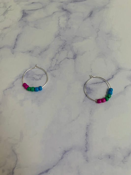Polysexual Bead Hoop Earrings