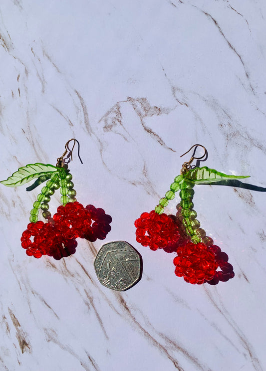 Cherry Bead Earrings