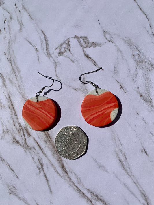 Large Orange Clay Earring