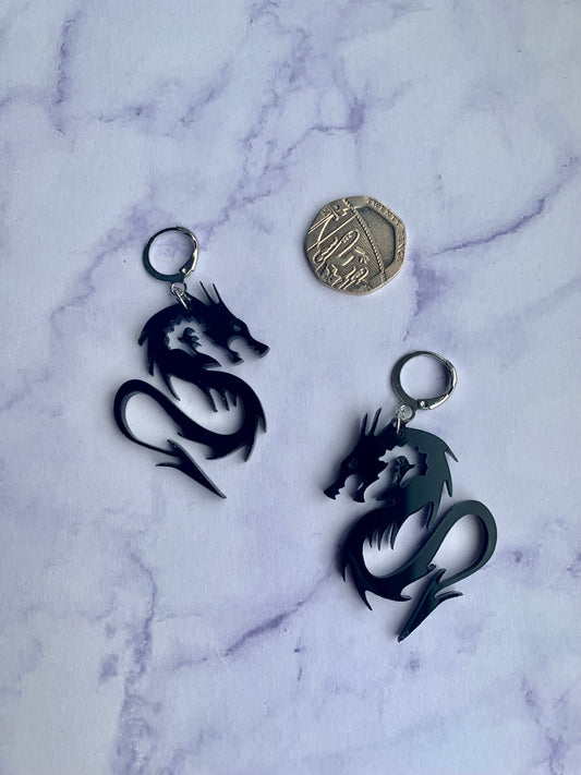 Black Dragon Earrings
