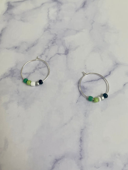 Aromantic Bead Hoop Earrings
