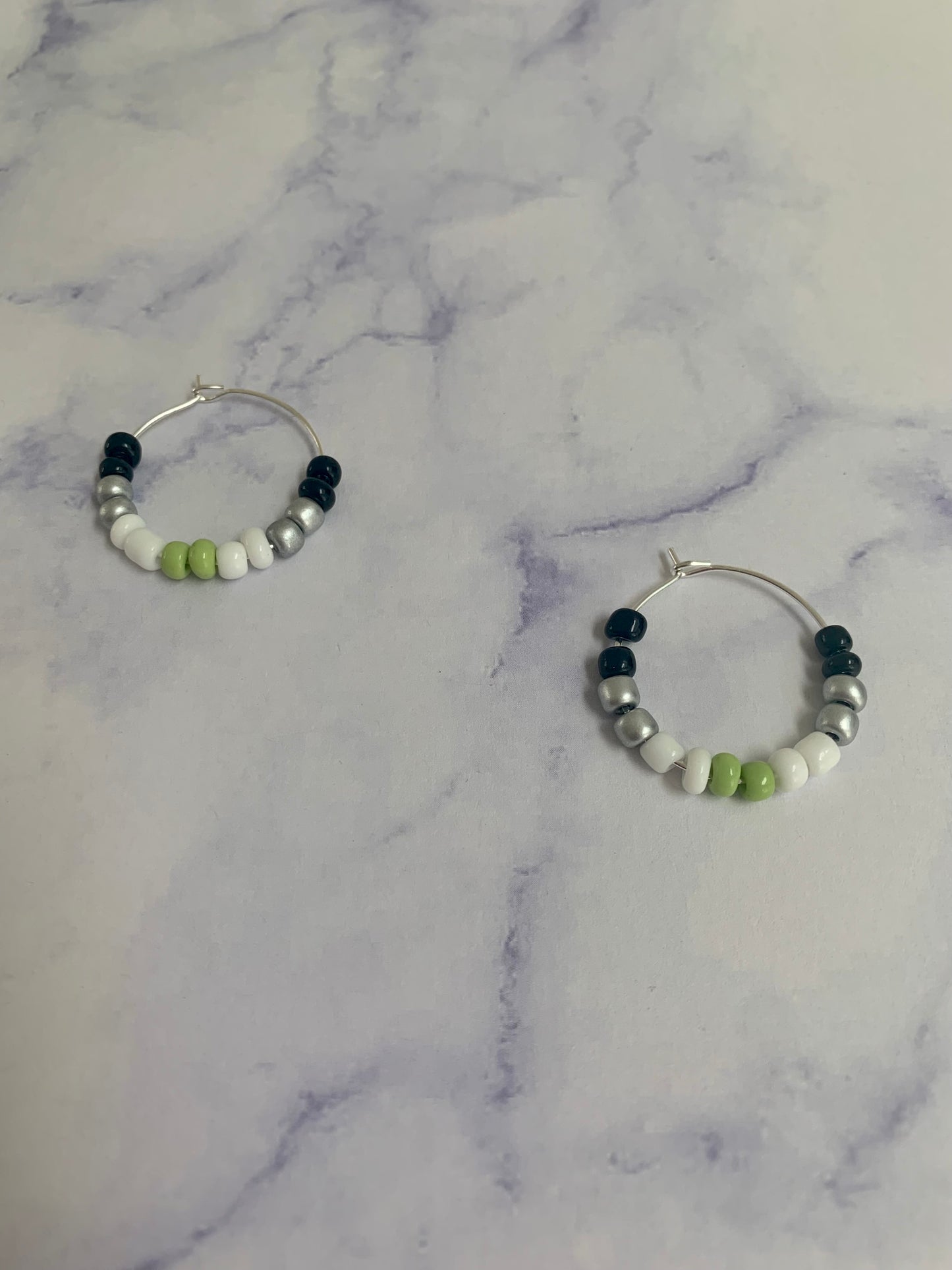 Agender Bead Hoop Earrings