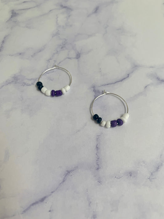 Demisexual Bead Hoop Earrings