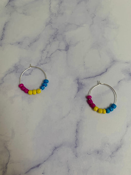 Pansexual Bead Hoop Earrings