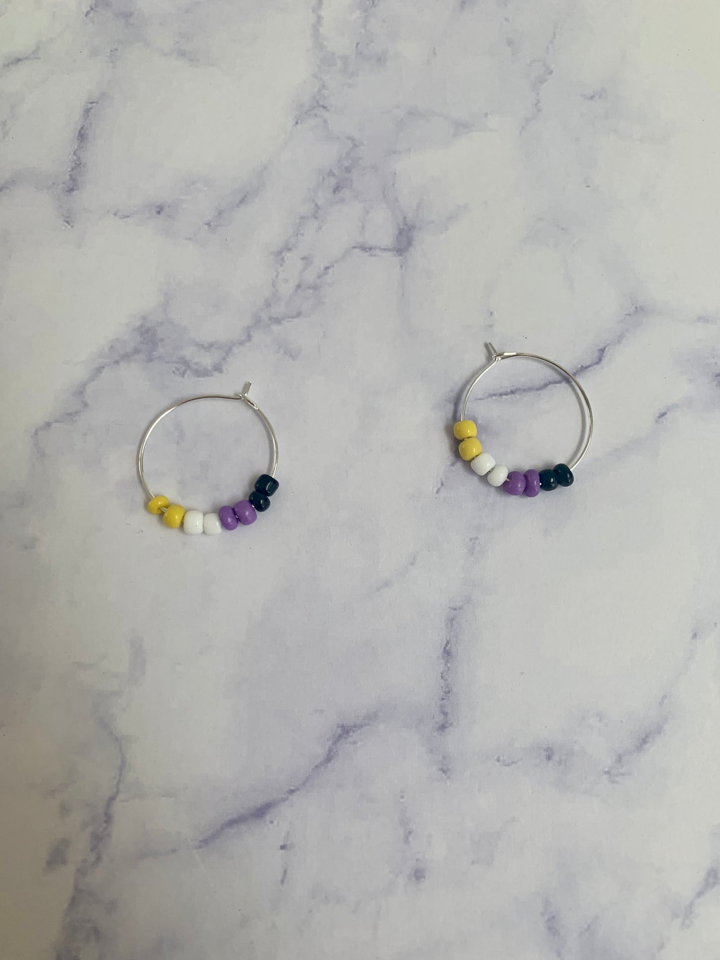 Non-Binary Bead Hoop Earrings
