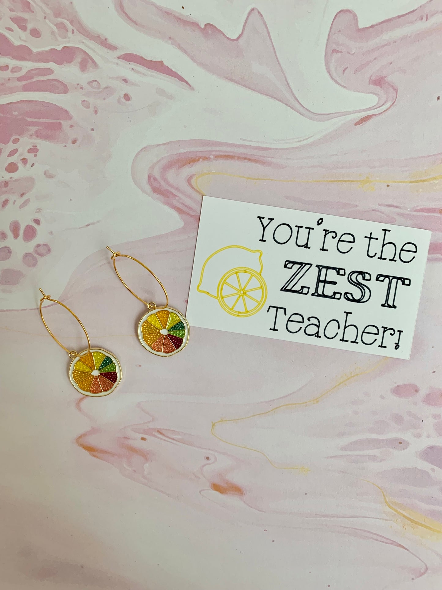 Colourful Lemon Slice Earrings