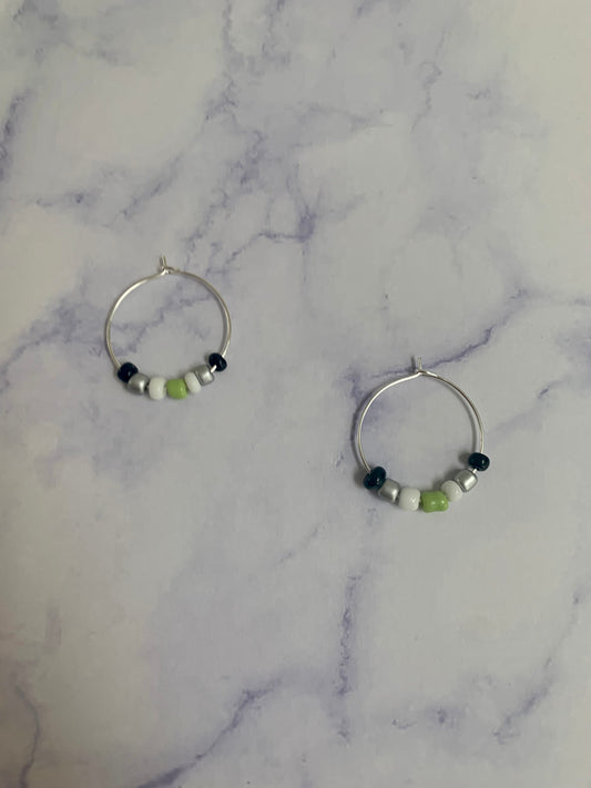 Agender Bead Hoop Earrings