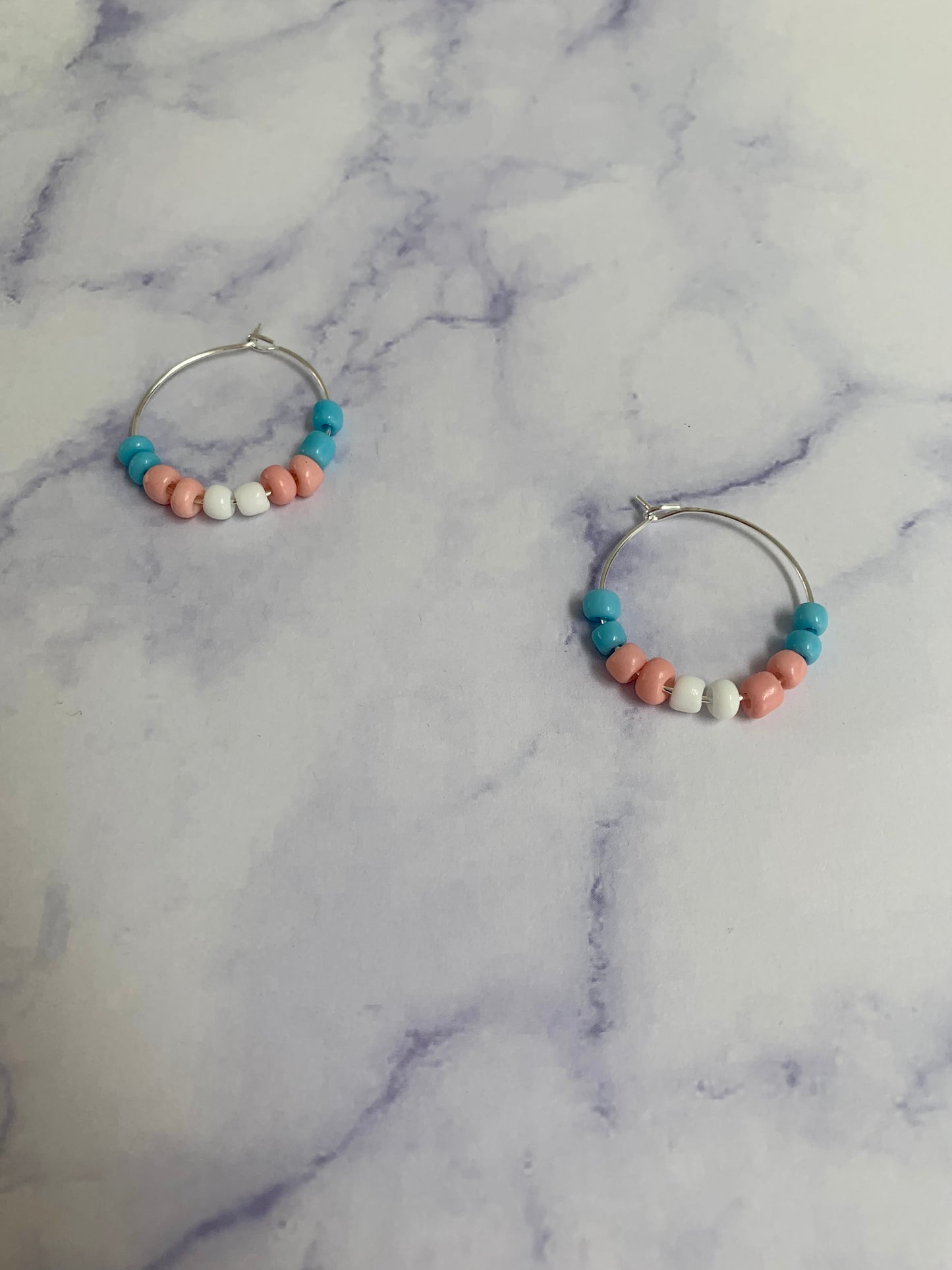 Transgender Bead Hoop Earrings