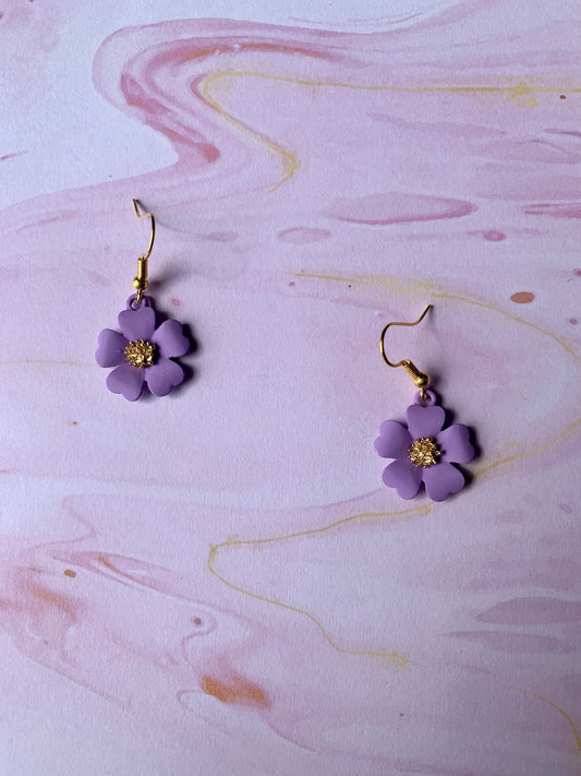 Pastel Purple Flower Earrings