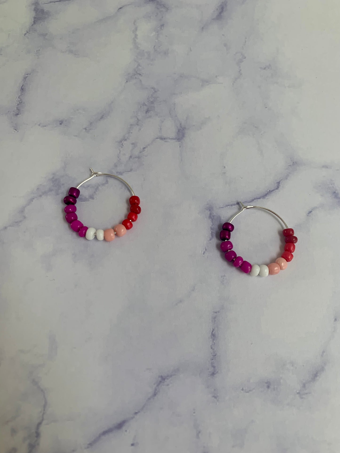 Lipstick Lesbian Bead Hoop Earrings