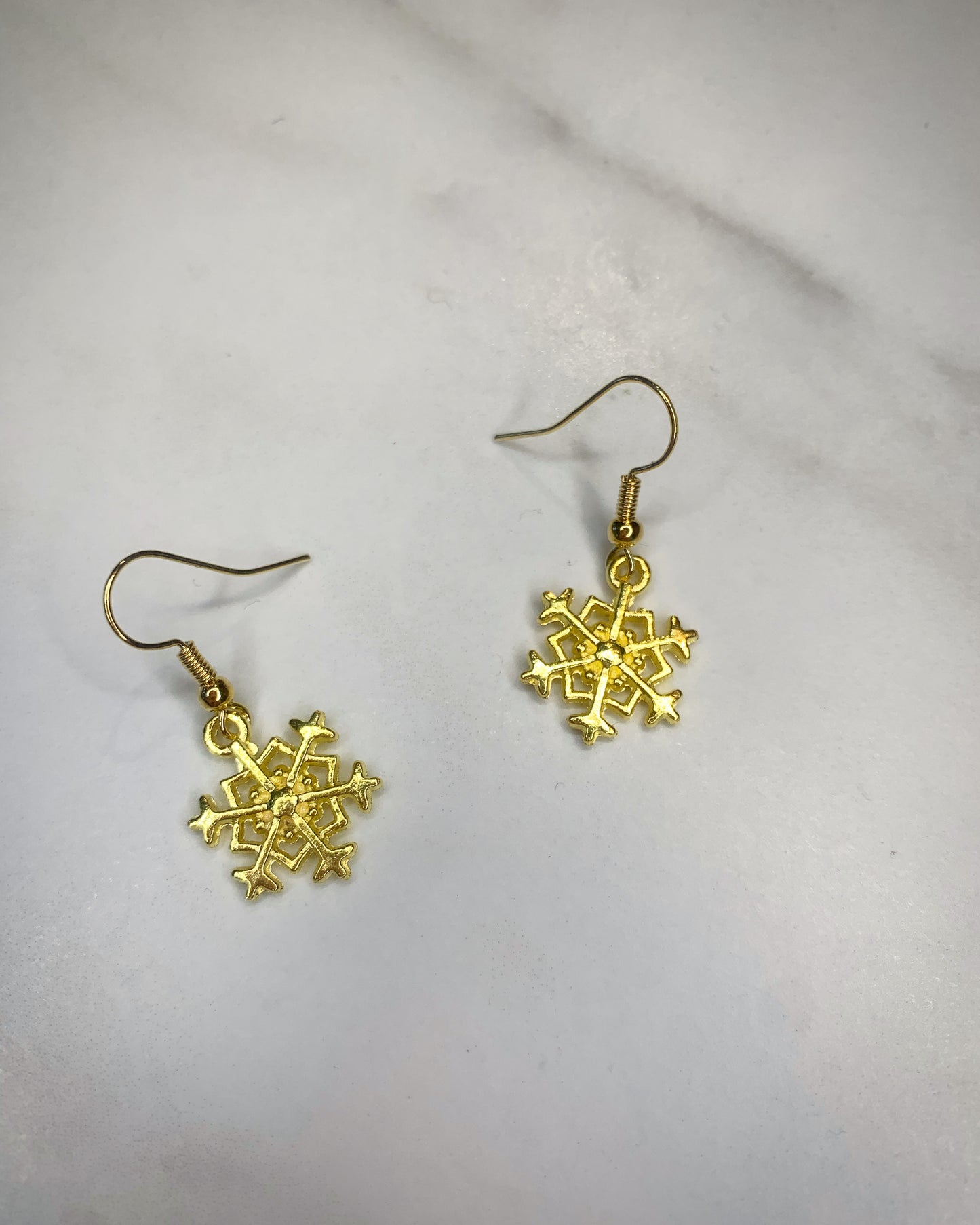 Gold Snowflake Earrings