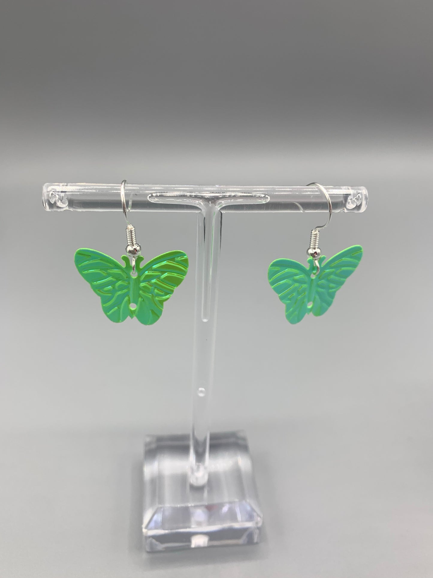 Pastel Green Butterfly Earrings