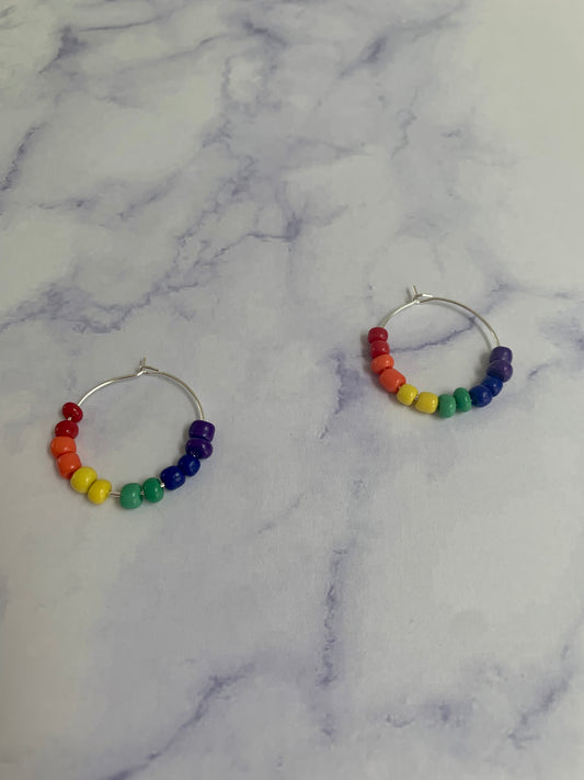 Traditional Pride Flag Bead Hoops