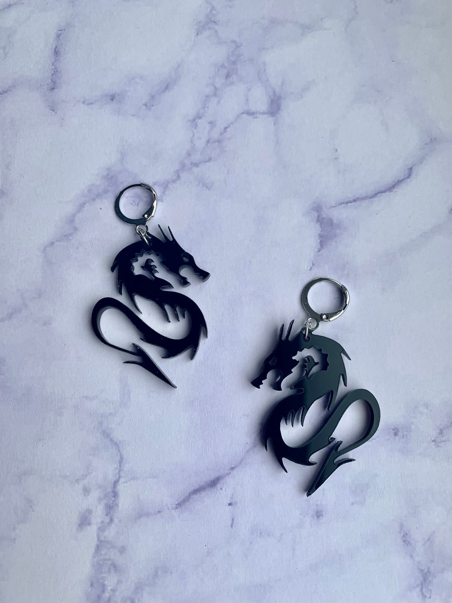 Black Dragon Earrings