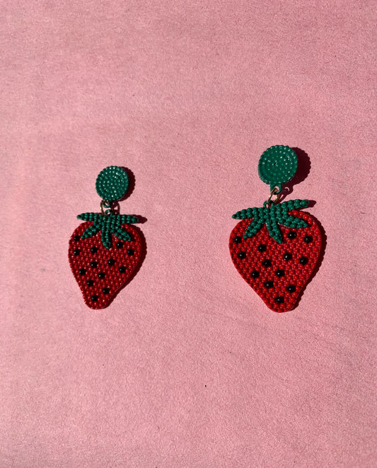 Strawberry Textured Earrings