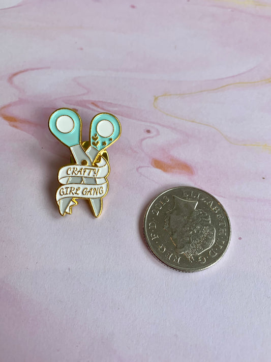 Crafty Girl Gang Scissor Pin Badge