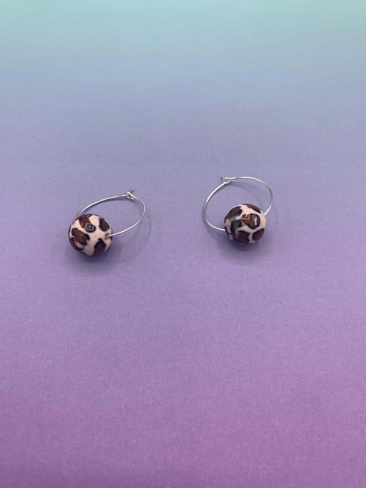 Leopard Print Bead Earrings