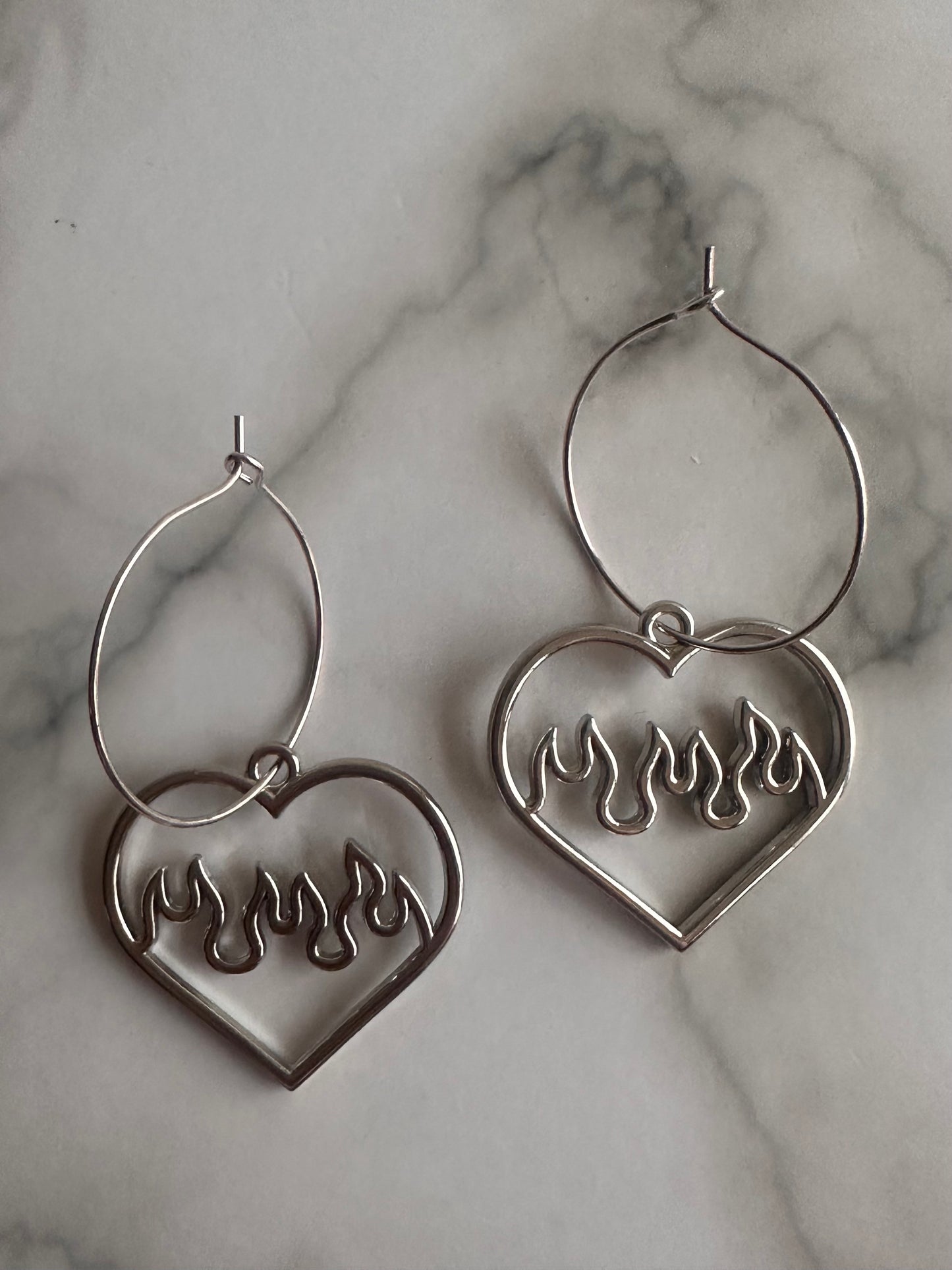 Flaming Heart Earrings
