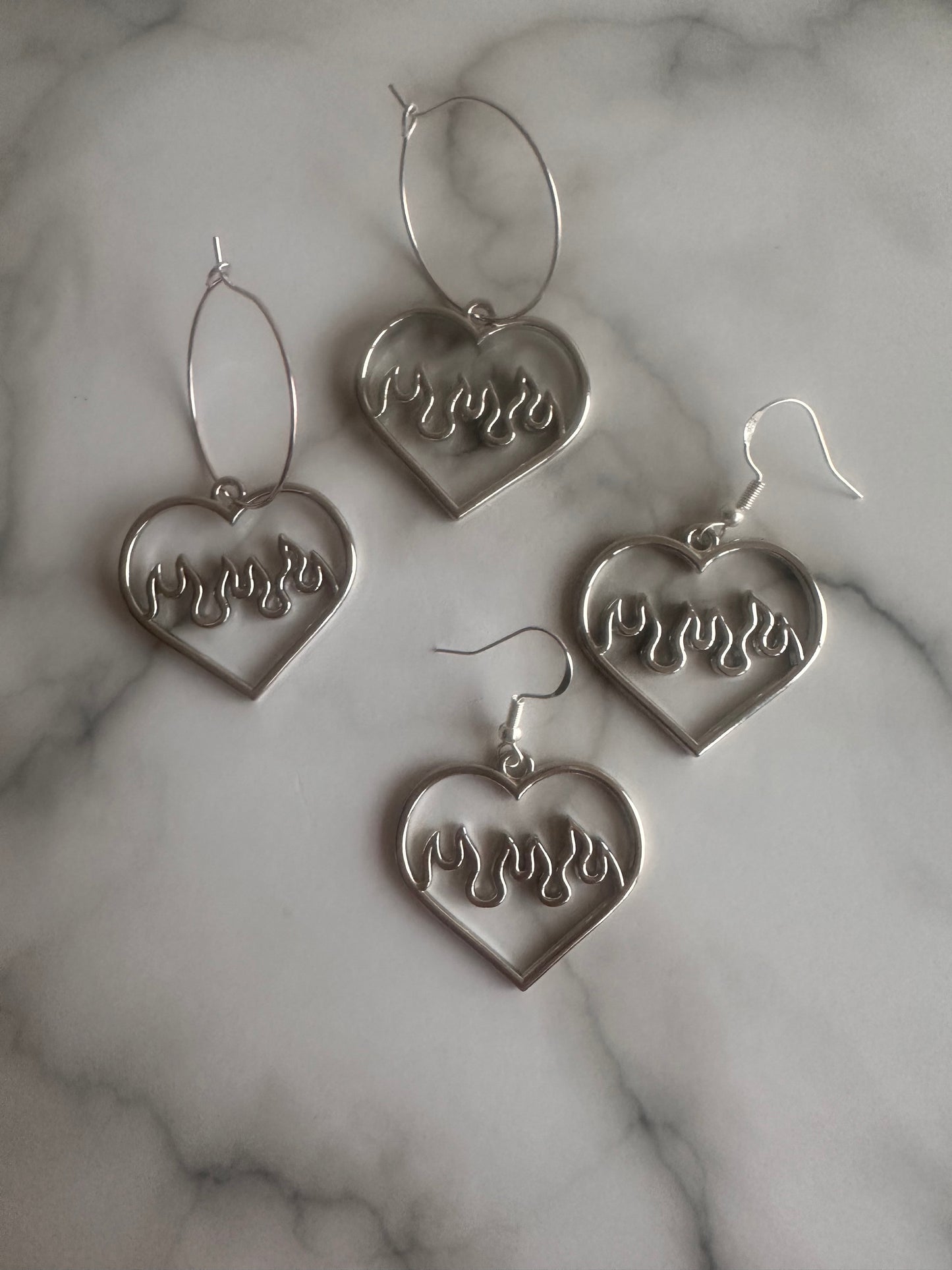 Flaming Heart Earrings