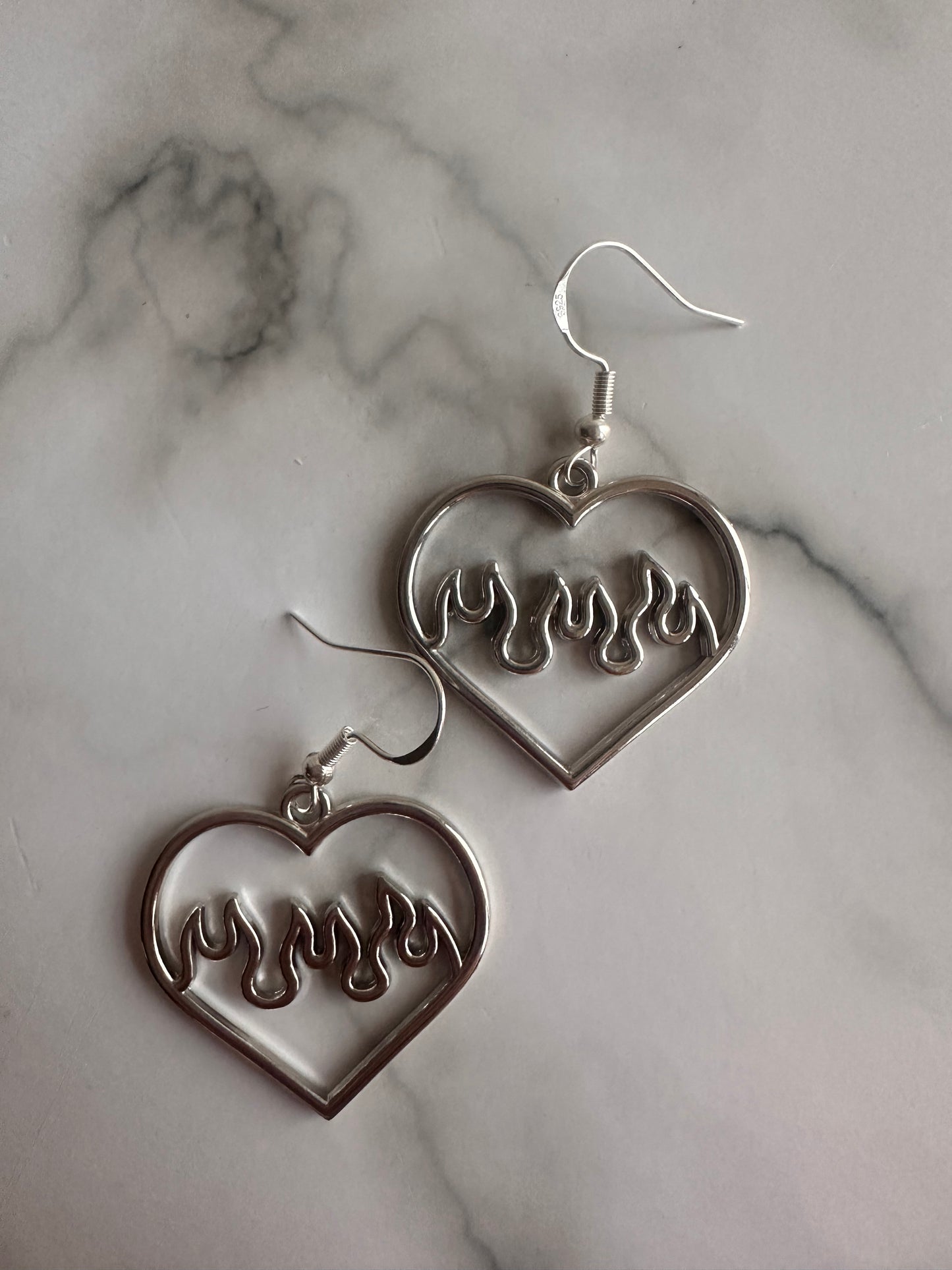 Flaming Heart Earrings