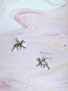 Super cute dog earrings. Silver coloured dalmatian charm on silver plated hooks. Perfect gift for dog lovers.