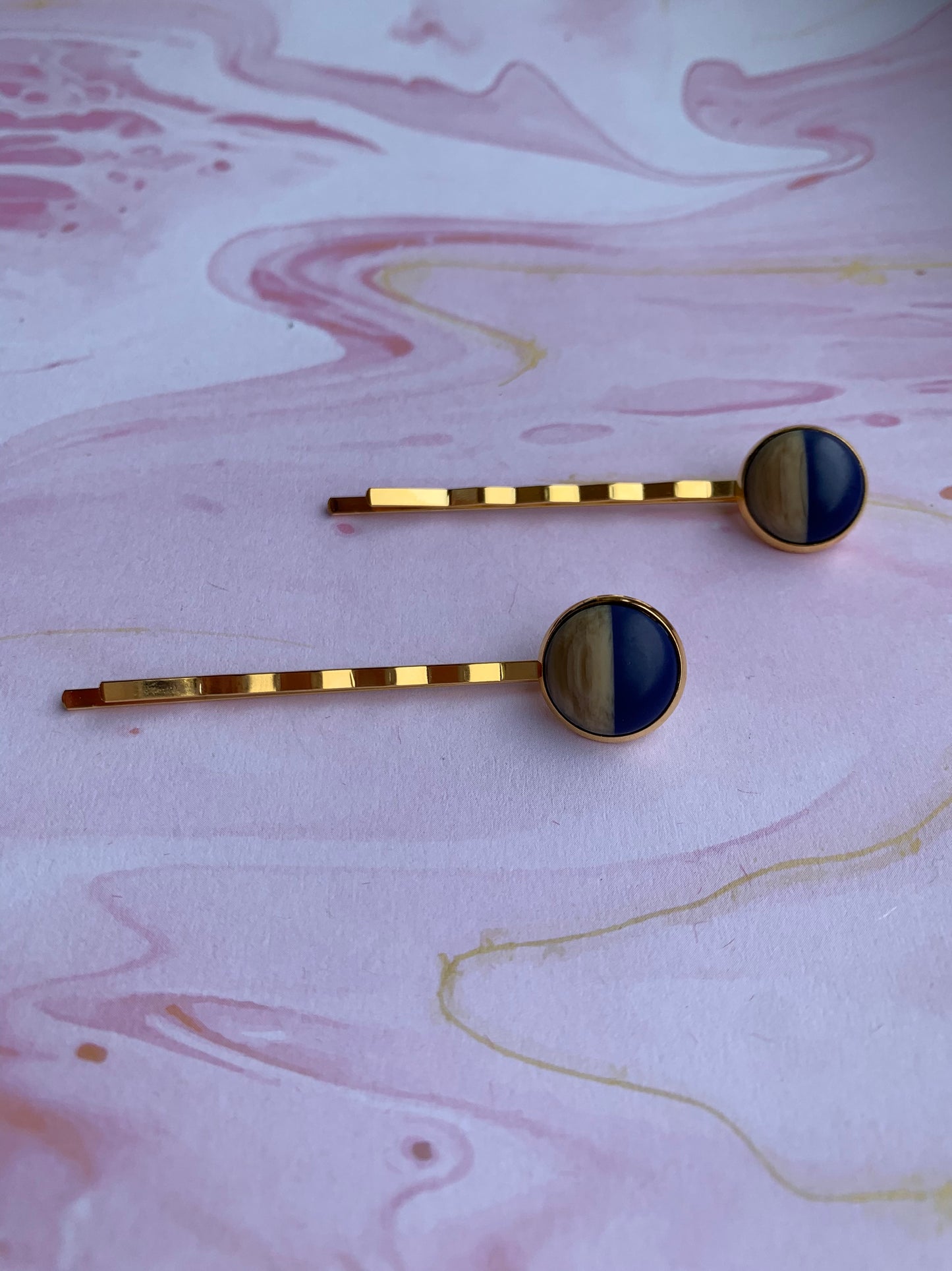 Half and Half Gold Hair Grips