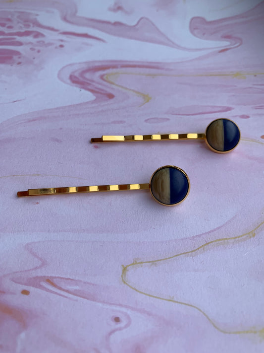 Half and Half Gold Hair Grips