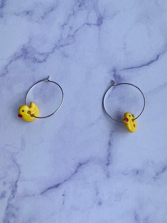 Rubber Ducky Button Earrings