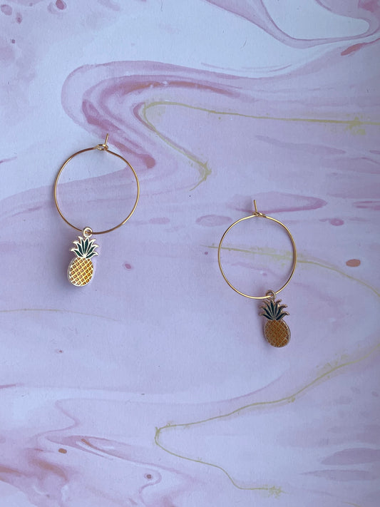 Enamel Pineapple Earrings