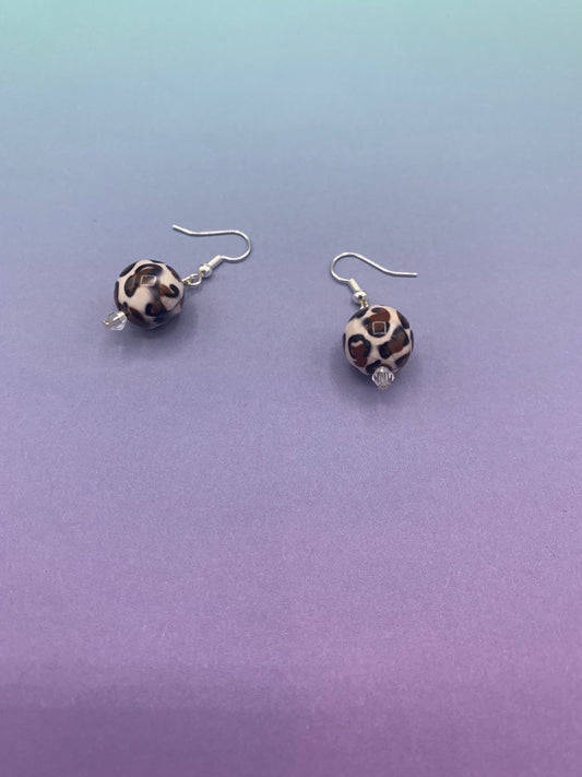Leopard Print Bead Earrings