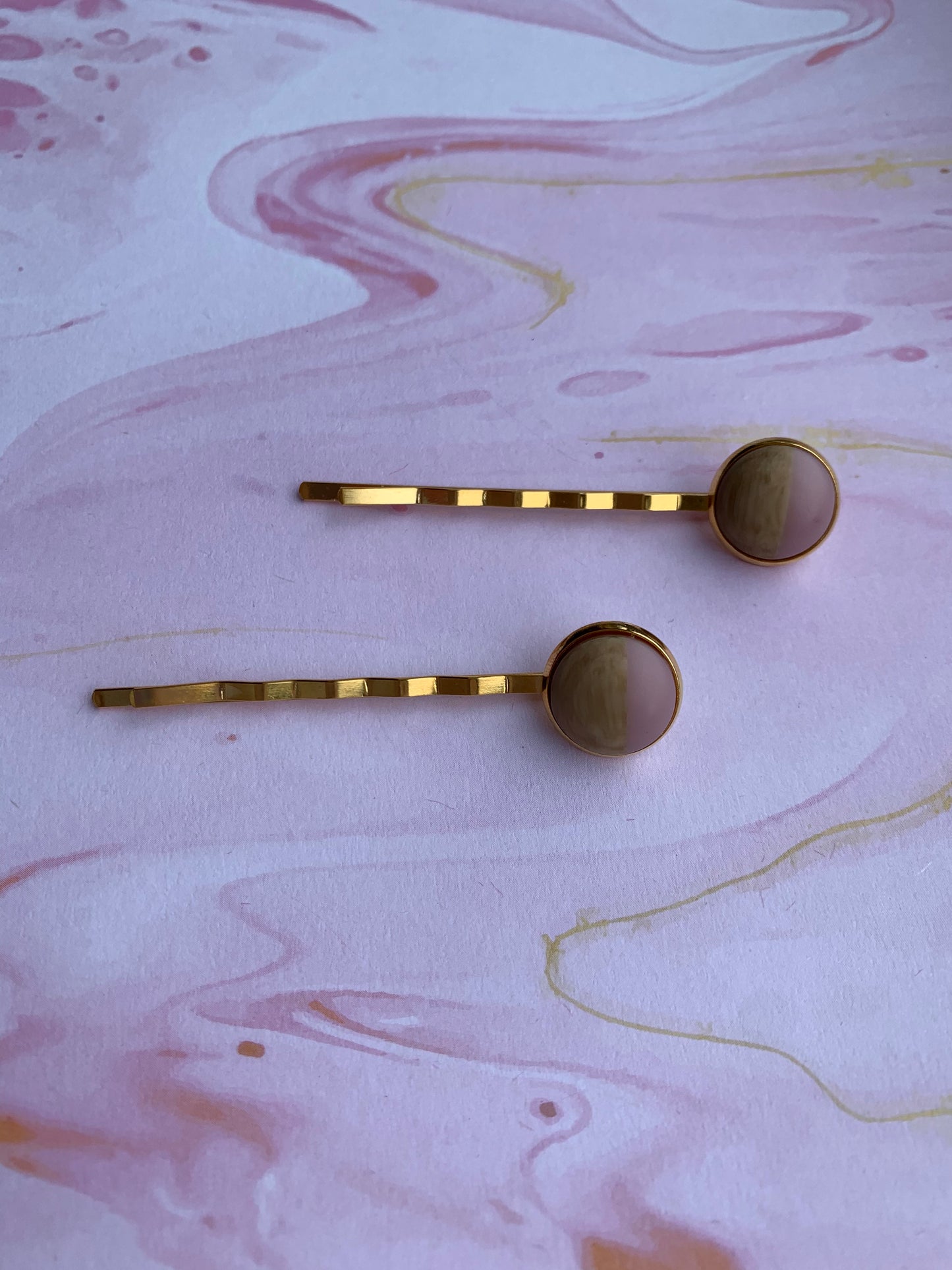 Half and Half Gold Hair Grips