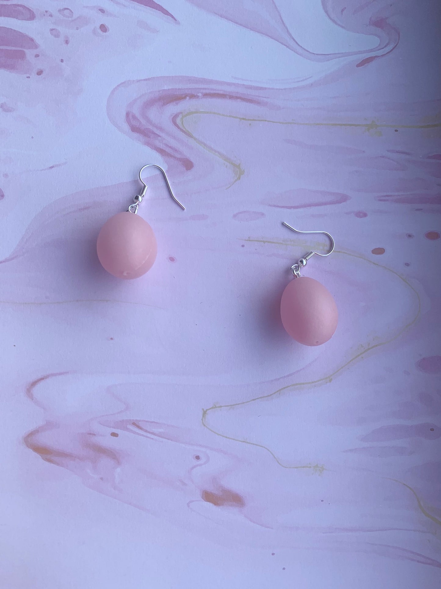  Easter Earrings. Pastel pink easter egg earrings on silver plated hooks. Plastic egg novelty easter earrings in pastel or speckled colours. Hoop earrings. Novelty earrings. pastel earrings. dangle earrings.