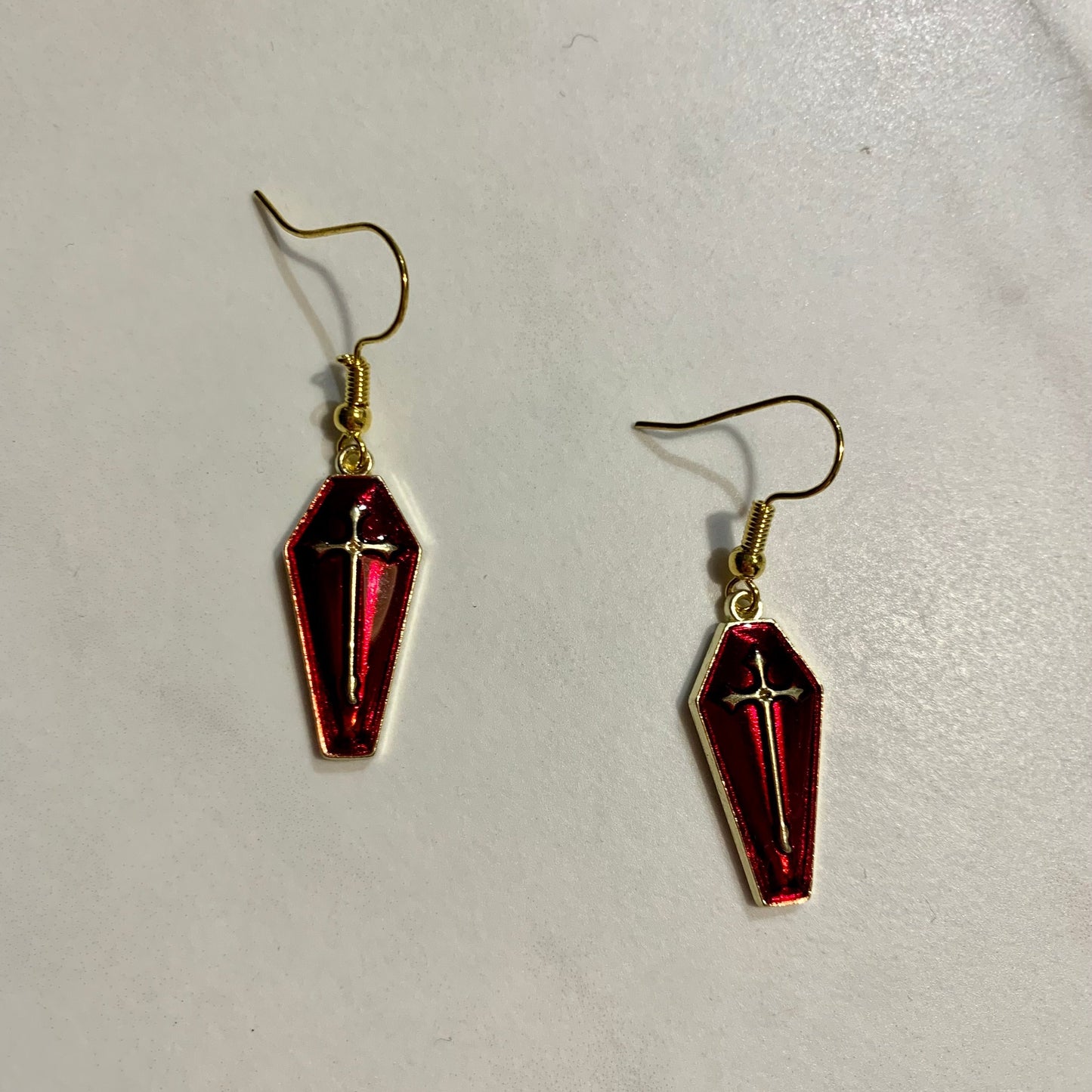 Red Coffin Earrings