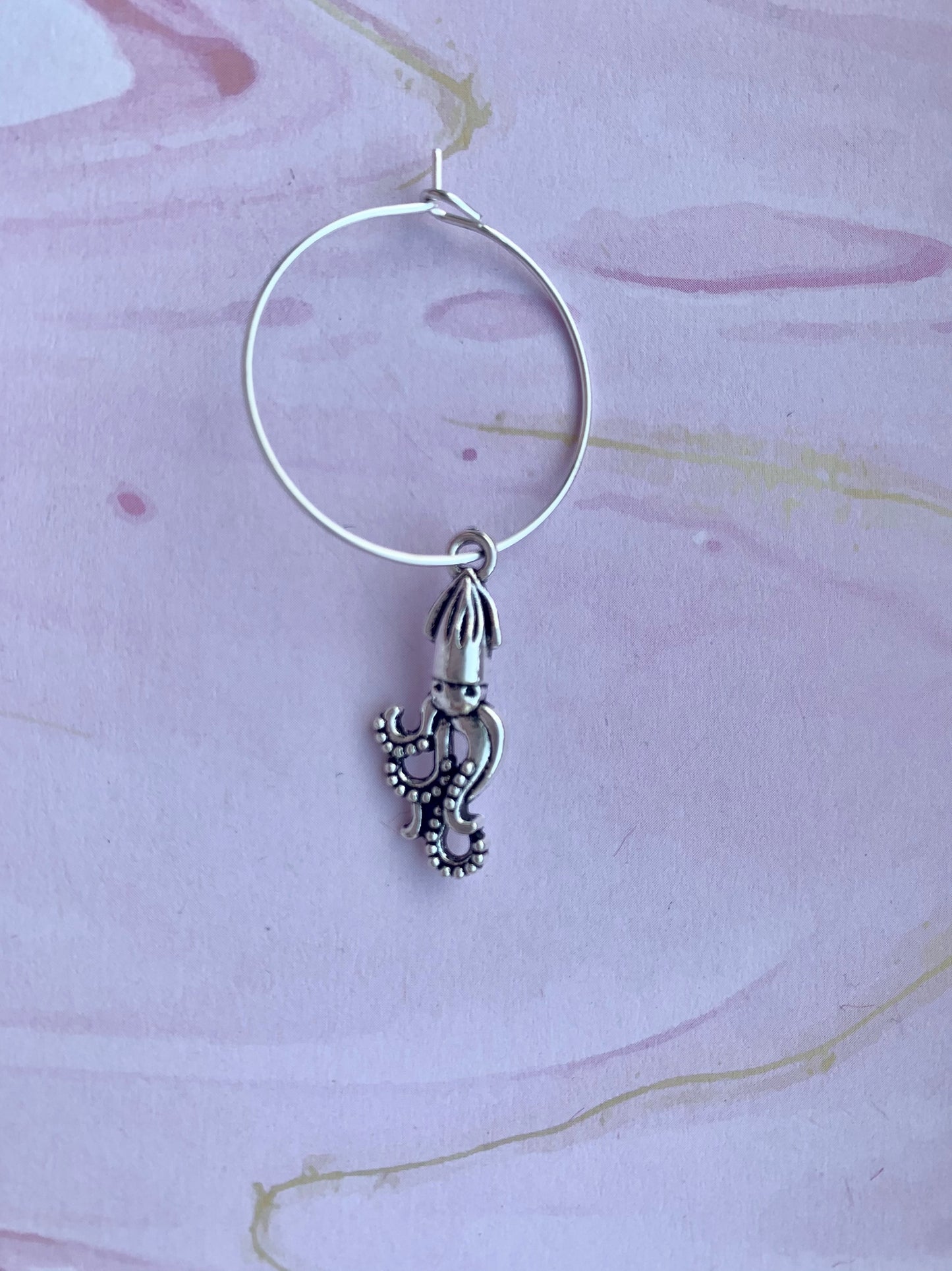 squid silver earring