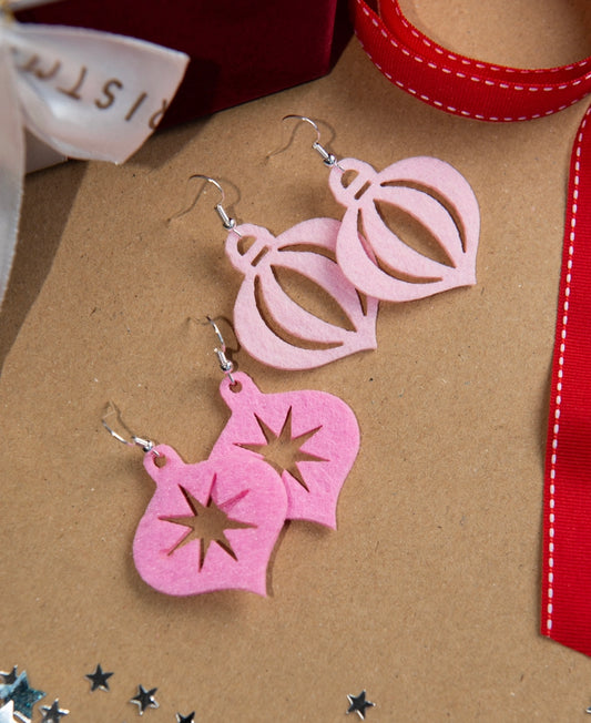 Felt Christmas Bauble Earrings