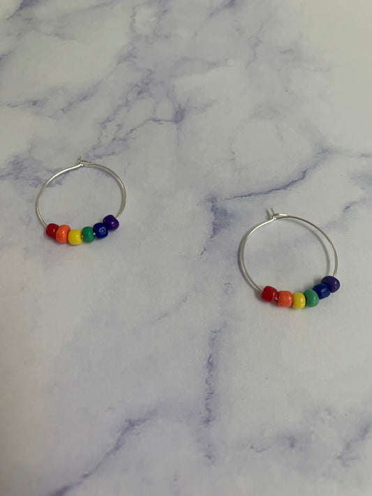 Traditional Pride Flag Bead Hoops