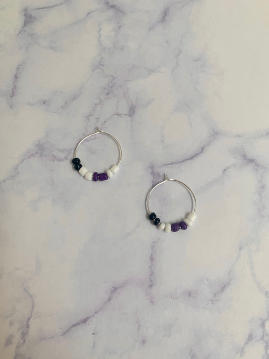 Demisexual Bead Hoop Earrings