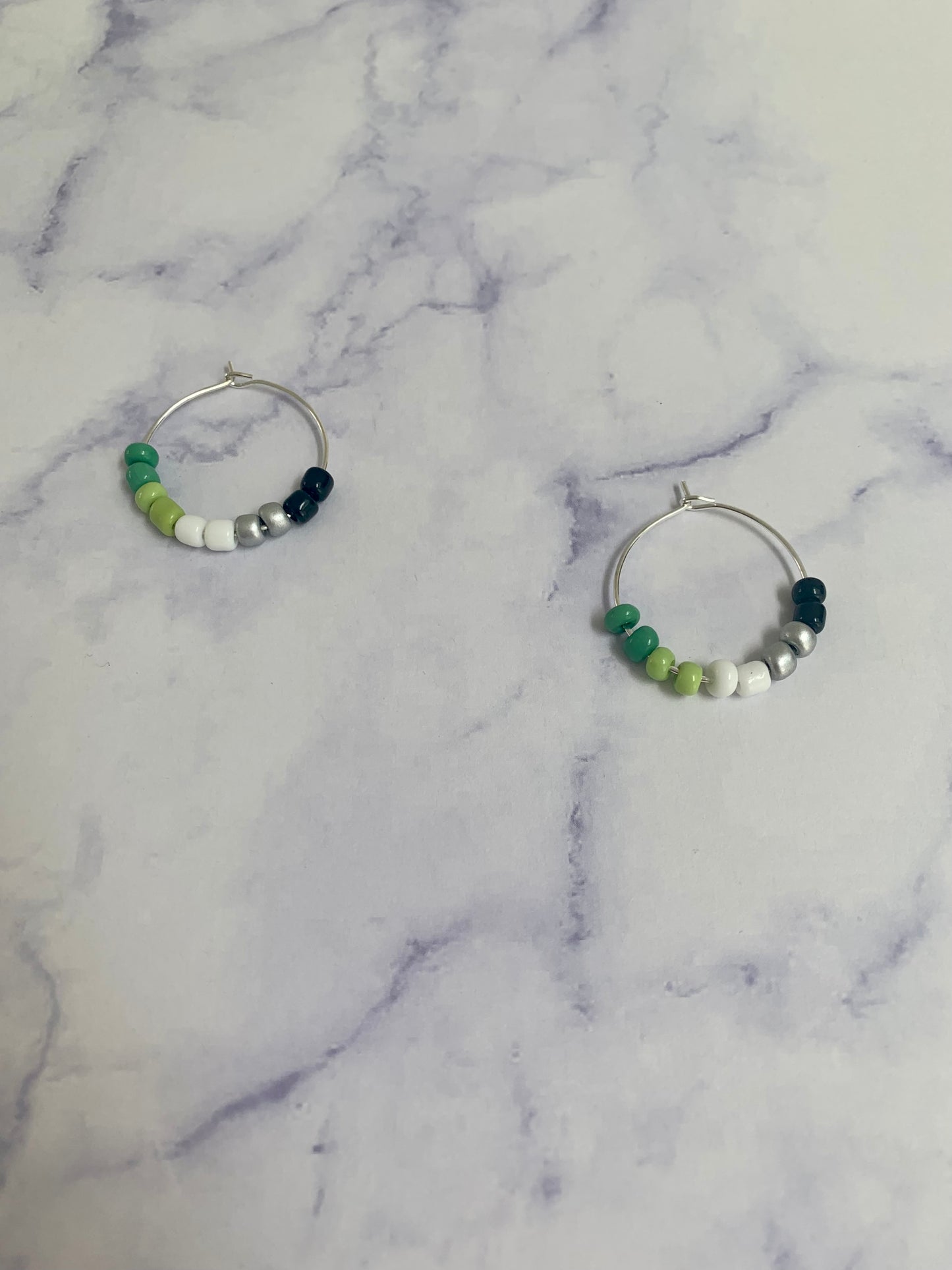 Aromantic Bead Hoop Earrings
