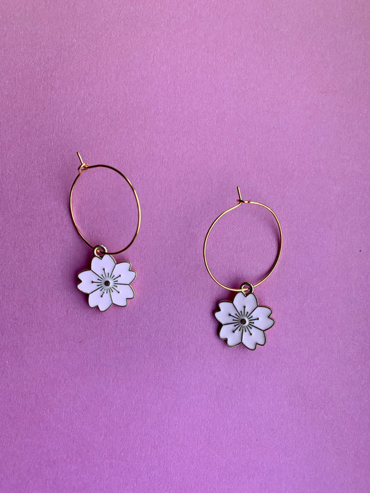 Pale Pink Cherry Blossom Earrings