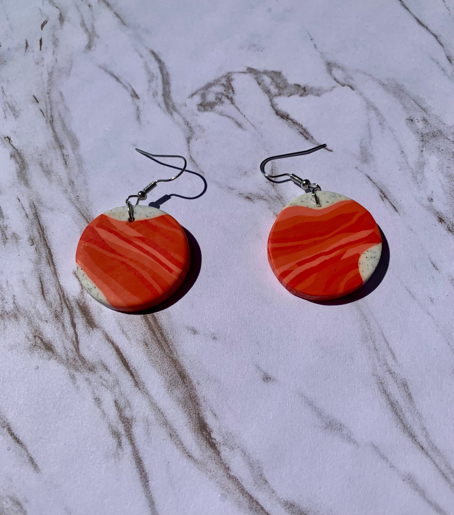 Large Orange Clay Earring