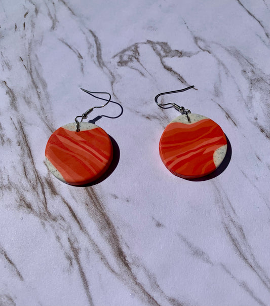 Large Orange Clay Earring