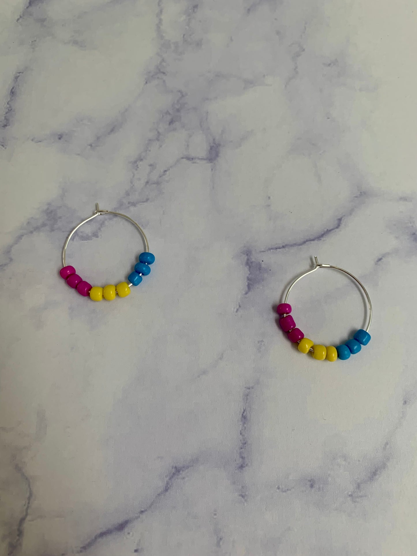 Pansexual Bead Hoop Earrings