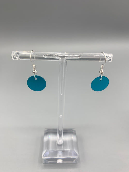 Turquoise Round Sequin Earrings