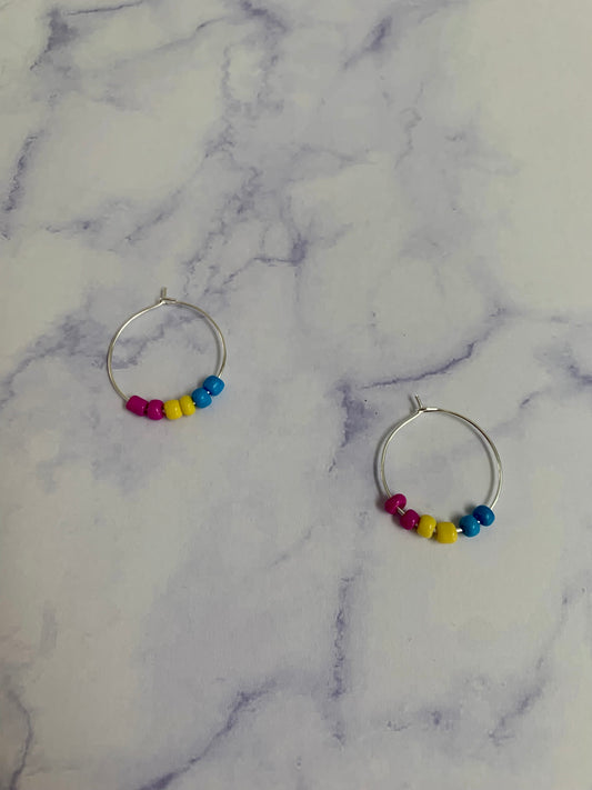 Pansexual Bead Hoop Earrings