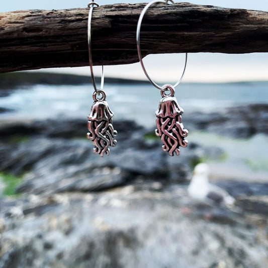 Jellyfish hoop earrings